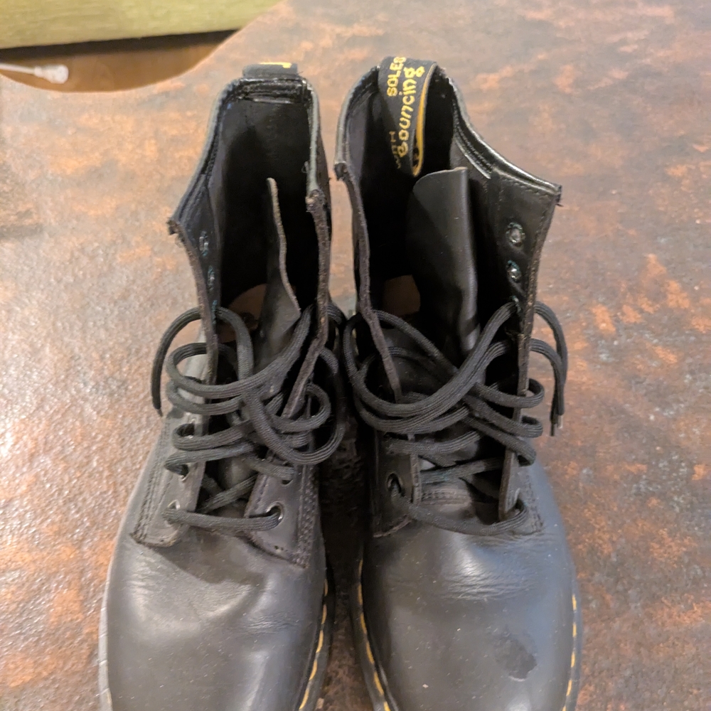 Vintage Dr. Martens Black Leather Boots Made In England